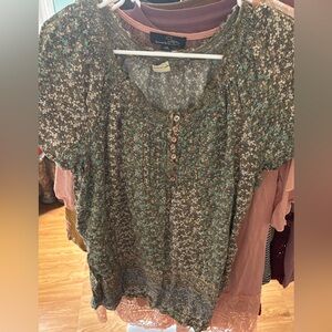Floral Green Blouse
